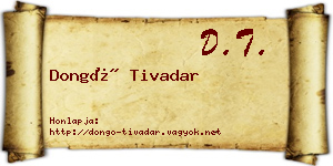 Dongó Tivadar névjegykártya