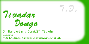 tivadar dongo business card